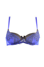L&#39;agent By Agent Provocateur Womens Bra Padded Print Blue Size Uk 32B - £38.38 GBP
