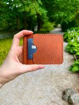 Groomsmen Money Clip. Leather Money Clip Wallet. Mens Thin Wallet with Money Cli - £28.91 GBP