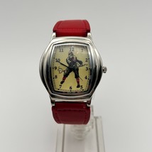 Dizzy Dean Cardinals Silver Tone Red Band Watch Working New Battery - $19.40