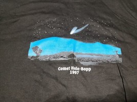 Hale-Bopp Comet Applewhite Heaven&#39;s XL T-Shirt Space Celestial 90s Black VTG - £21.79 GBP