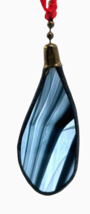 Stain Stained Glass Christmas Ornament Hanging Pendant Blue Gray Black Tear Drop - £13.20 GBP