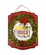 Christmas Decorations Celebrate A Holiday Wooden Wall Signs,10.5&quot; x13.5&quot;... - £7.03 GBP
