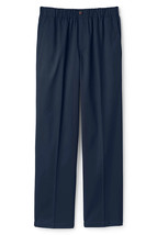 Lands End Men's Size 31x35, Blend Plain Front Elastic Waist Chino Pants, Navy - $25.00