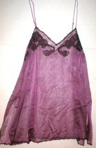 New NWT $395 Designer Josie Natori Silk Lace Womens L Purple Chemise Gow... - £301.17 GBP