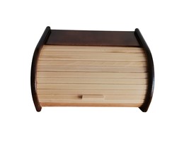 Simply bread box made from natural wood, modern brown bread bin, food co... - £78.63 GBP