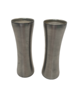 Vintage Mid-Century Modern Stainless Steel Salt &amp; Pepper Shakers - $442.89 MXN