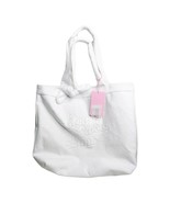 Stoney Clover Lane White Terry Cloth Embossed Beach Tote Shopping Purse ... - £38.75 GBP