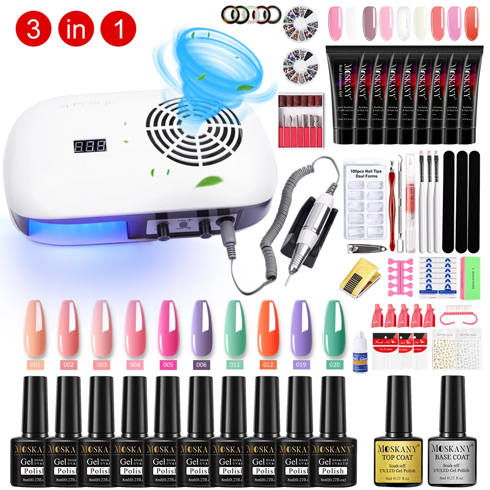 MOSKANY Nail Set With Full-featured 140W Manicure Machine With Poly Nail... - $56.16+