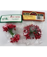 Lot 2 Artificial Holly Berries Double Ended Wires 1/4 Holiday Crafts Dec... - $354.77 MXN