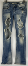 Machine Designer Jeans Size 0 Short Ripped Tattered Stretch Low-Rise Modern - $29.69