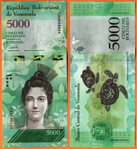 VENEZUELA  2017  UNC 5.000 Bolívares Banknote Paper Money Bill P- 97b - £0.79 GBP