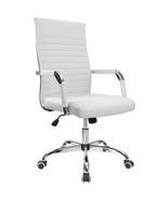 Deluxe Executive Office Chair Ergonomic Ribbed PU Leather For - $107.99