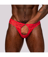 MALE POWER LACE OPEN RING THONG RED - €17,03 EUR