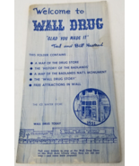 Wall Drug Brochure 1950s South Dakota Ted Bill Hustead Fold Out Map Badl... - $14.20