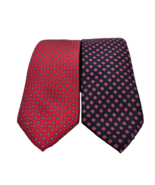 Men&#39;s Silk Neck Ties Charing Cross &amp; Marshall Field&#39;s Red and Blue Patte... - £11.01 GBP