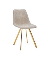 LeisureMod Markley Ergonomic Dining Chair - Distressed Leather, Polished... - $150.92