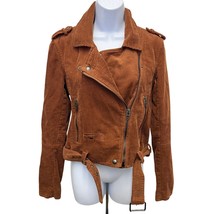 BLANKNYC Rust Corduroy Moto Jacket Women’s Small Belted Zip Fall Core - $37.04