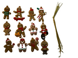 12 Piece Christmas Gingerbread People Ornaments Assorted  Plastic - £7.91 GBP
