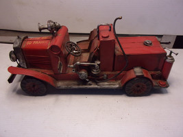 Antique Reproduction So Prairie Fire Dept. Red Metal Fire Truck Home Decor SALE - £47.44 GBP