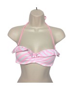 Victoria Secret Halter Bikini Swimsuit 34A Pink White Striped Padded Und... - £21.49 GBP