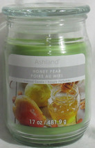 Ashland Scented Candle NEW 17 oz Large Jar Single Wick Spring HONEY PEAR green - £15.66 GBP