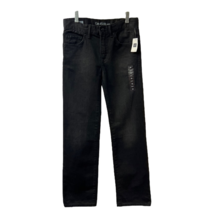Gap Kids Girls Jeans Black Straight Cotton Adjustable Waist Flat Front 12 New - £13.35 GBP
