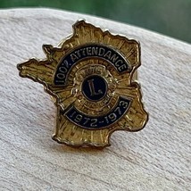 Lions Club Lapel Pin 100% Attendance 1972-1973 George Friedrichs 3/4&quot; TINY - $374.47 MXN