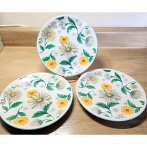 3 Vintage Daisy Garden Floral Country Salad Plate Tabletops Unlimited 80... - $289.81 MXN