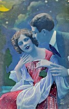 Stylish Romantic COUPLE~1920s Belgium Pstmk~French Photo Postcard - £4.70 GBP