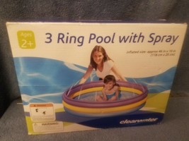 Clearwater Round Inflatable 3-Ring Kids Outdoor Pool (46 in) with Spray - £12.27 GBP