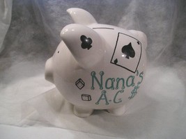 GIANT PIGGY BANK - PERSONALIZED FOR &quot;NANA&#39;S A.C. $&quot; - PLAYING CARDS  ACC... - $21.78