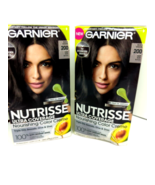 Garnier Nutrisse Nourishing Hair Color Creme #200 DEEP SOFT BLACK LOT 2 ... - $223.28 MXN