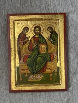 Christ Pantocrator Deesis Hand Painted Icon Greek Orthodox Mary John the... - $683.34 CAD