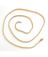 Ladies Vintage Monet 37 Inch Long Gold Rope Necklace Can Be Pulled Over ... - £13.95 GBP