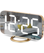 Digital Alarm Clock,7 in LED Mirrored Clocks Large Display,With 2 USB Ch... - €21,41 EUR