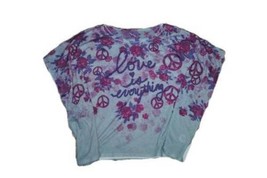 Girls Shirt Mudd Burnout Poncho LOVE IS EVERYTHING Purple Summer Top-siz... - $11.88