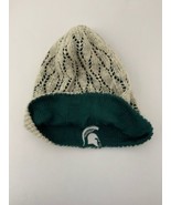 MSU Slouch Hat Reversible Beanie Michigan State Spartan Logo Crochet Fle... - $331.24 MXN