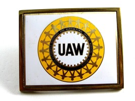1983 UAW Solid Brass Belt Buckle by NAP Inc 82814 - £29.02 GBP