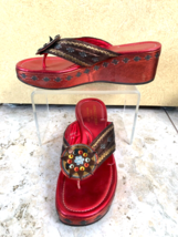 Donald Pliner Couture Peace Metallic Leather Shoe NIB 8.5 Wedge Thong $3... - $345.00