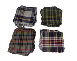 100 Pre-cut Plaid Squares 3in Assorted Sawtooth Edge Sewing Quilt Unused... - £11.07 GBP