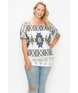 Women&#39;s Geometric Tribal Sublimation Print Top - $320.27 MXN