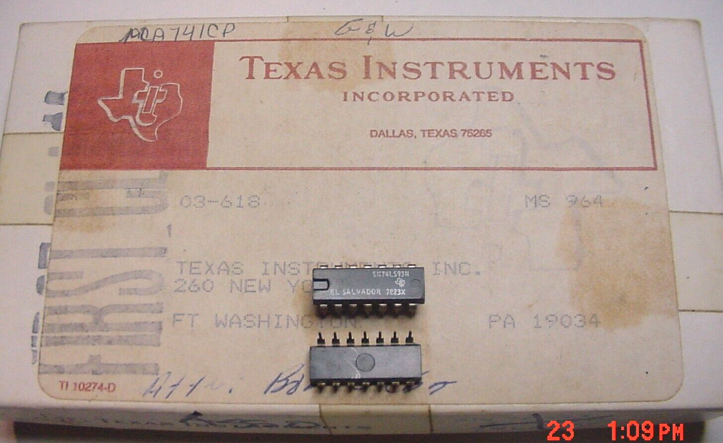 1  NOS TI&#39;s SN74LS93N 4 Bit Binary counter IC 4 P14 Dip, - $3.32