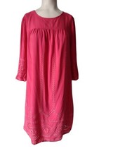 Crown Ivy Eyelet Lace Lined Sheath Dress Sz 6 Low Back Neck Tie Pink Bar... - £13.28 GBP