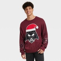 Men&#39;s Disney 100 Star Wars Darth Vader Pullover X-Mas Sweater Maroon Medium NWT - £11.51 GBP