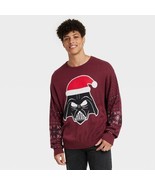 Men&#39;s Disney 100 Star Wars Darth Vader Pullover X-Mas Sweater Maroon Med... - $14.73