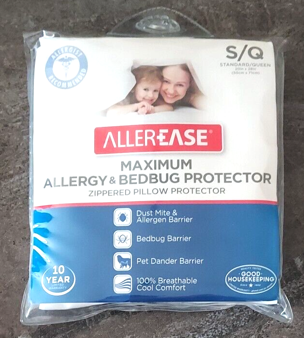Allerease Maximum Allergy Bedbug Zippered Pillow Protector - Standard Qu... - $9.89
