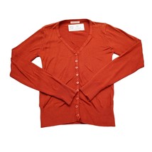 Debut Sweater Womens S Red Plain V Neck Long Sleeve Button Down Knitted Cardigan - $25.62