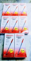 Office Depot-Lot Of 8 12ct 1mm Red/Rojo Ballpoint Pens/Boligrafos. ShipN24Hours - £46.50 GBP