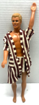 Vintage Barbie KEN 1991 In Striped Bathing Suit and Matching Robe. RARE - $11.88