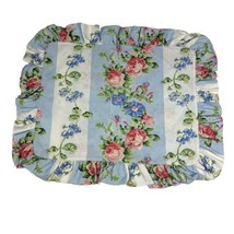 1  Vintage LAURA ASHLEY Country Rose Blue Geranium Stripe Cabbage Shabby Chic - £28.24 GBP